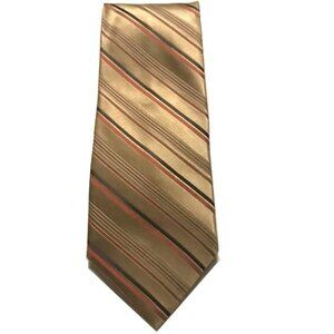 MICHAEL Michael Kors Men's Silk Tie Wide Gold Stripe  60 in